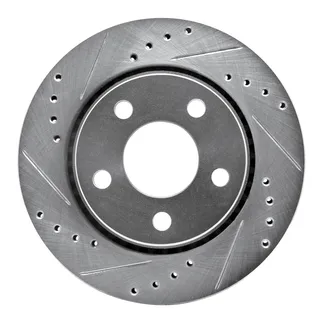 R1 Concepts EDZ-73001L Brake Rotor Drilled and Slotted Silver